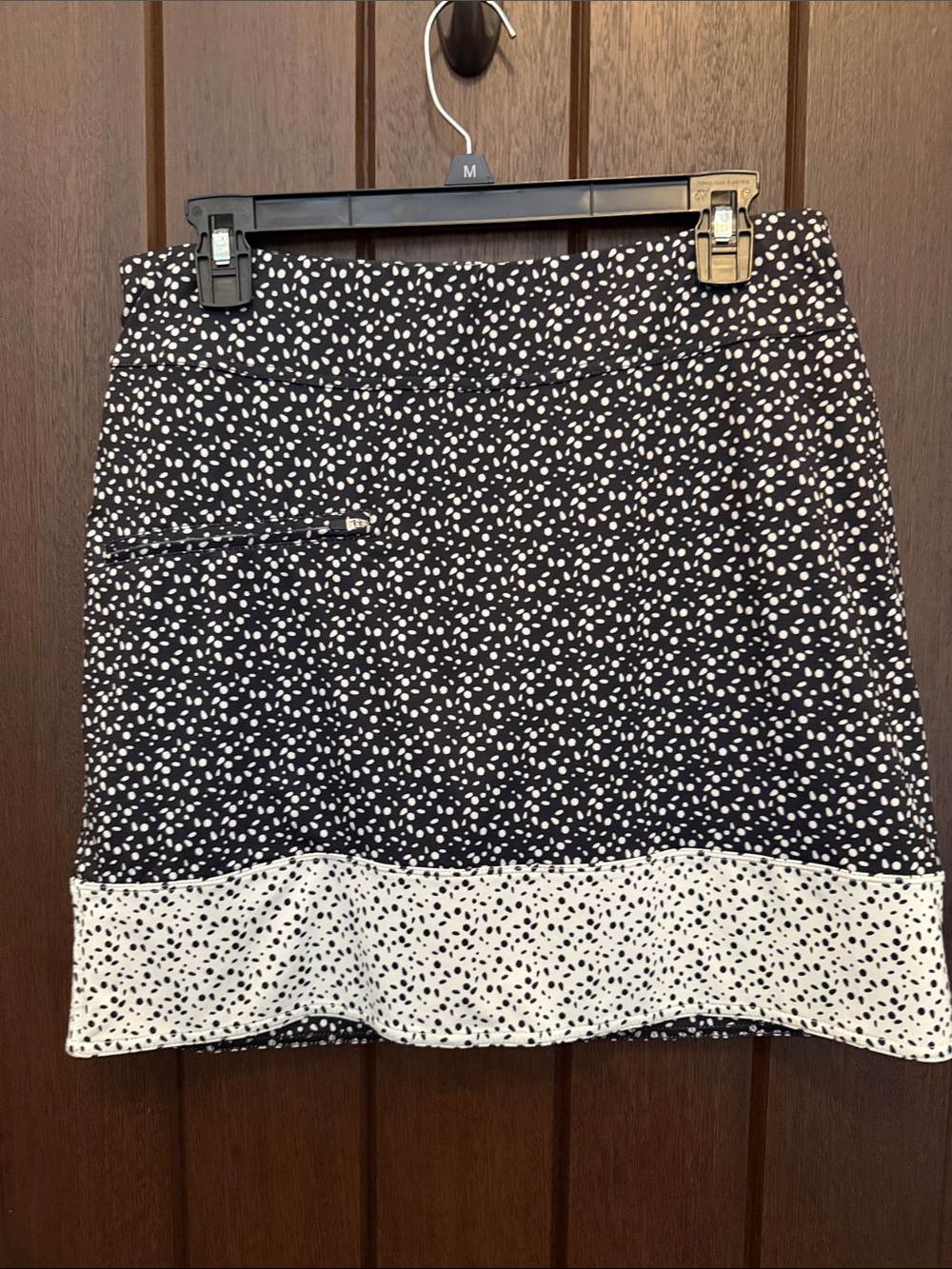 Belyn Key Black-and-White Mini Skirt with Contrast Hem